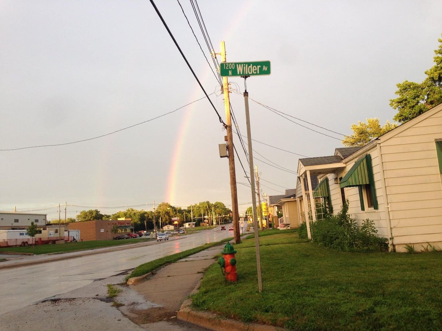A rainbow at my street corner